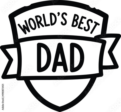 Celebrating fathers day a hand drawn 'world's best dad' shield for a loving tribute