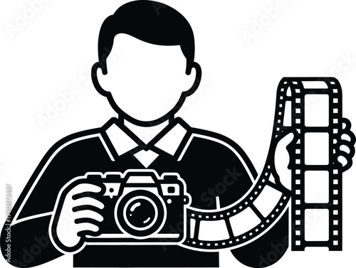 Celebrating fathers day a loving dad with camera cherished memories and family photography