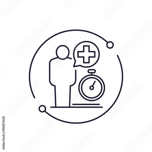 fast medical help icon in line design