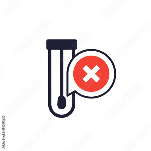 failed swab test icon on white