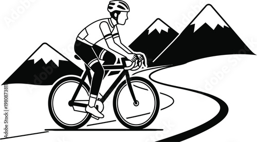 Active fathers day a cyclist riding through mountainous terrain perfect gift ideas for dad