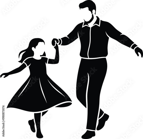 Celebrating fathers day a heartwarming silhouette of a father and daughter sharing a special dance