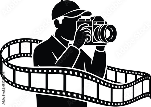 Fathers day gift ideas photographer dad with camera and film reel perfect for dad