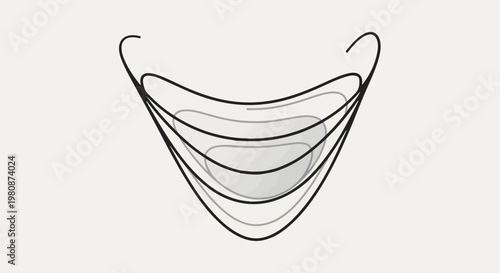 Abstract representation of protective face mask layers