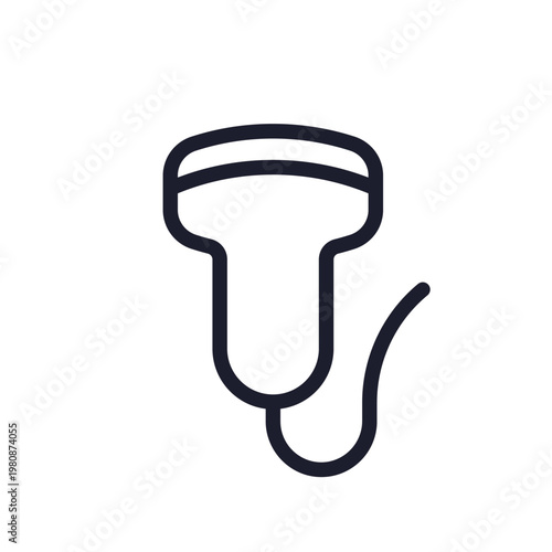 ultrasound icon, ultrasonography line pictogram on white