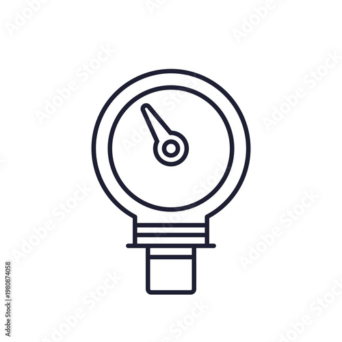 tire pressure gauge icon, line pictogram on white