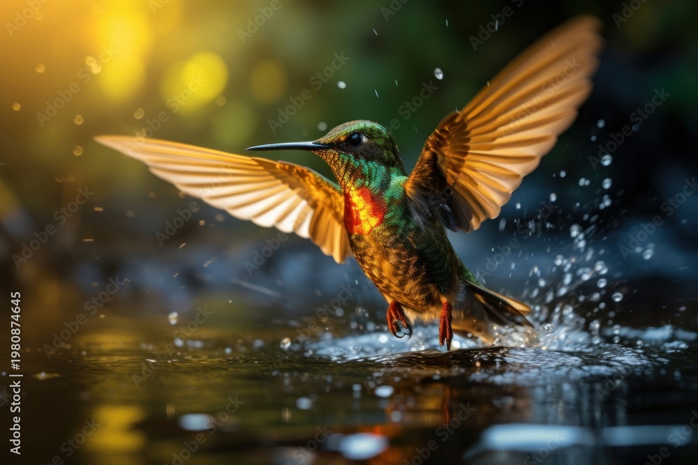 Fototapeta premium Humming bird hummingbird wildlife animal.