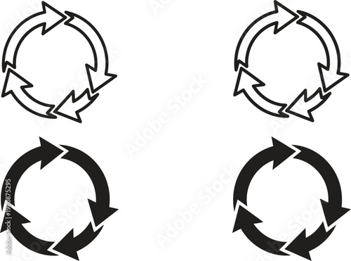 circular arrows icons set