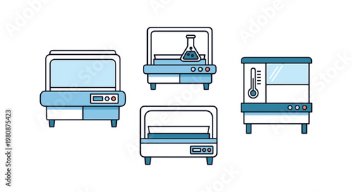 Incubator Line art vector set clean color shapes