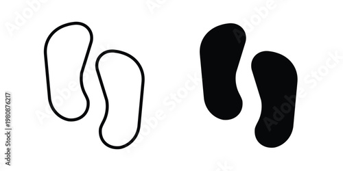 Soles icon set vector symbol in black filled and stroke style