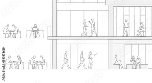 Illustrative vector set portraying diverse individuals engaged in focused study, creative drafting, and collaborative technical design work, emphasizing modern CAD principles and project development