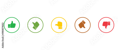Feedback Rating Icon Set Like Dislike Thumbs Up Down Satisfaction Vector Illustration