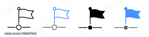 Strategic Objective and Milestone File Management Icon Vector Illustration Editable