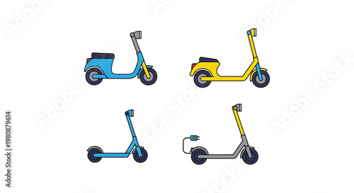 electric scooter Line art abstract minimal modern illustration