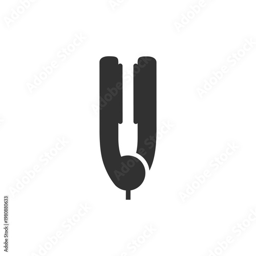 Hair straightener device icon. Hair styling and smoothing tool. Monochrome black and white symbol