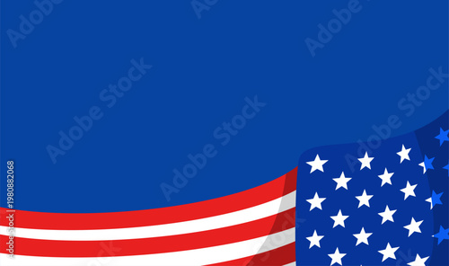 American flag waving proudly with stars and stripes.