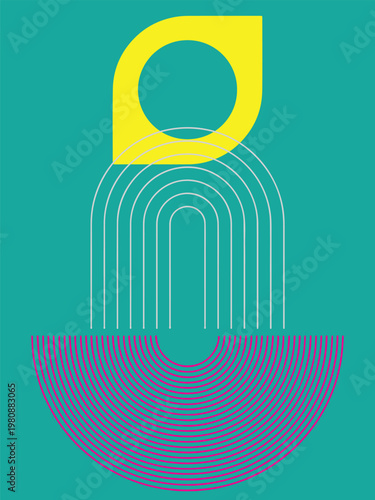 Trendy Abstract Geometric Poster for Home Wall Decoration