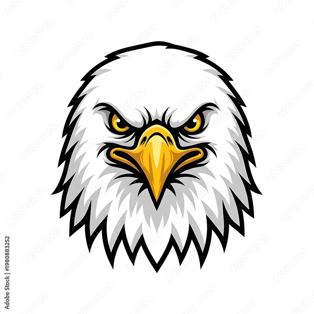 Fototapeta premium A close-up illustration of an eagle's head
