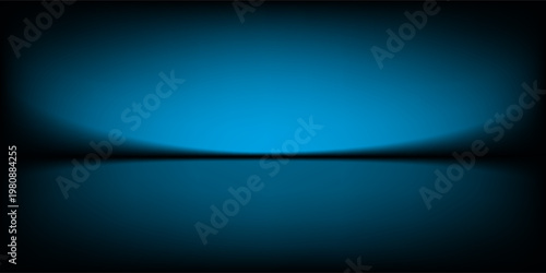 Abstract gradient podium background. blue empty 3d studio backdrop. Clean scene for product presentation mockup template. Vector illustration.