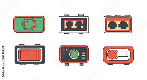 Industrial Network Switch Line clean abstract creative illustration