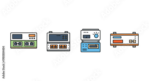 Industrial Network Switch Line clean abstract minimal vector