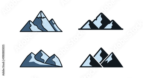 Inland Mountain Line art creative abstract colorful vector