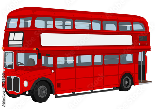 Classic Red Double Decker Bus Vector Illustration