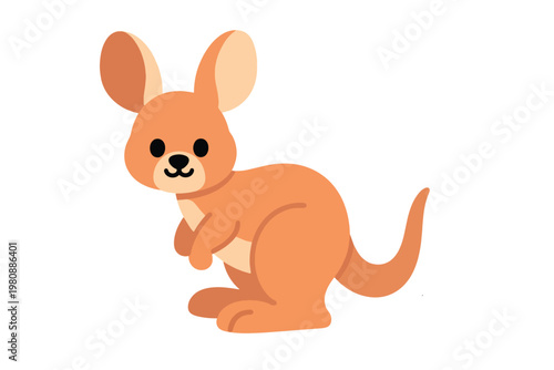Cute Character Mascot Animal Kangaroo Illustration Creative Design Template 
