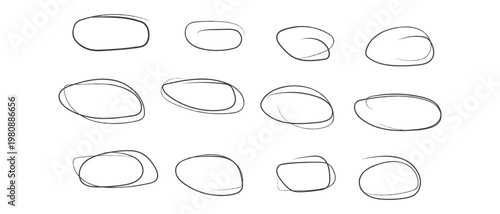 abstract black hand drawn circle sketch vector.