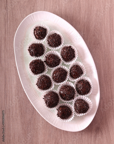 Homemade chocolate fudge balls
