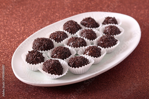 Homemade chocolate fudge balls