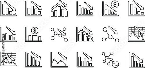 Diagrams depicting declining performance trends and negative growth metrics serve as essential visual tools for risk assessment.
