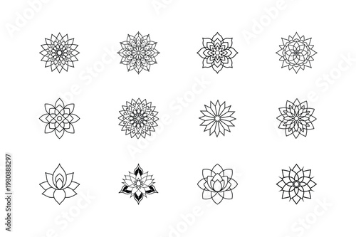 mandala vector art set, floral mandala design collection, decorative flower mandala pack, geometric mandala ornament bundle, elegant mandala pattern set