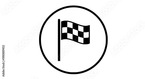 Finish Line Flag Icon - Symbolizing Achievement and Winning in Competitions