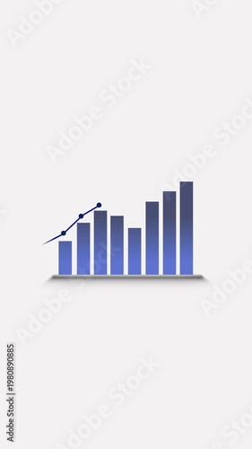 Bar chart animation with three values on axis minimal data design. Bar chart business analytics concept for financial visuals. Bar chart simple infographic motion background.