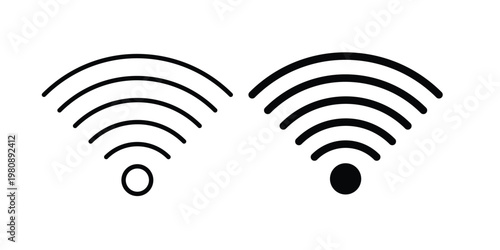Wifi icon set vector symbol in black filled and stroke style