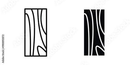 Wood board icon set vector symbol in black filled and stroke style