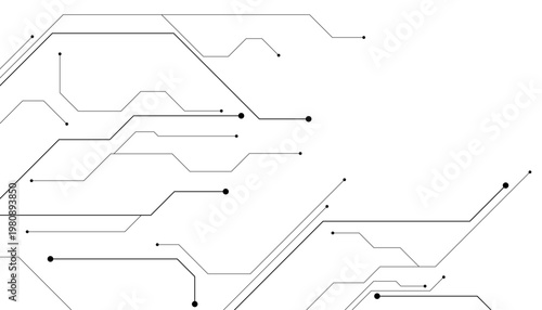 Cuadro en lienzo Technology black circuit diagram concept
