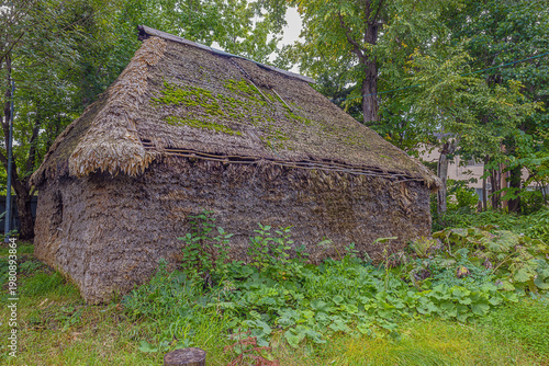 Photography View of an Ainu house in Asahikawa, buily with original materials