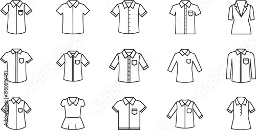 Black and white of women in various poses and outfits fashion figures