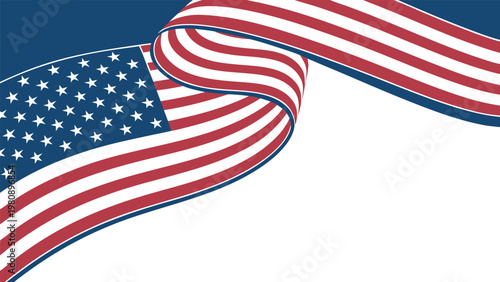 American culture themed flag vector on white background for celebration and event graphics.