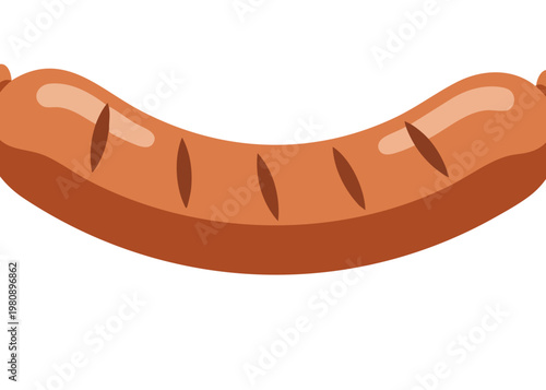 A delicious grilled sausage on plate.