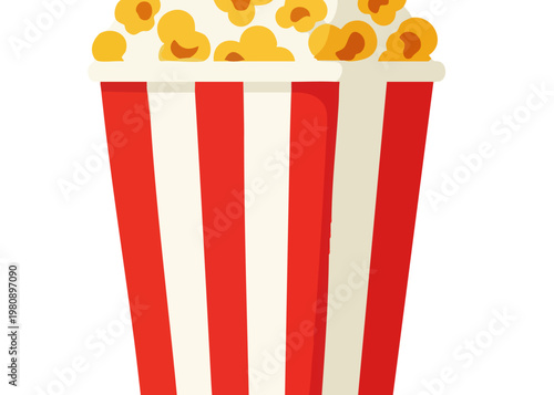 Colorful illustration of popcorn bucket.
