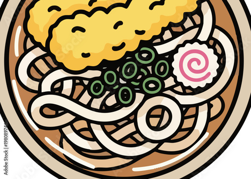 A steaming bowl of Japanese ramen noodles.