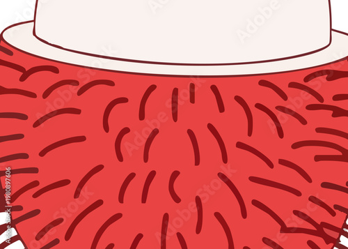 Illustration of a red fuzzy hat.