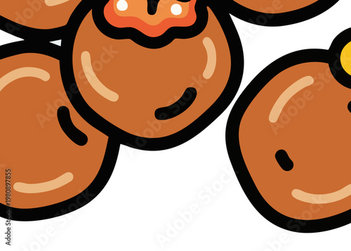 Cute cartoon potatoes with smiling faces.