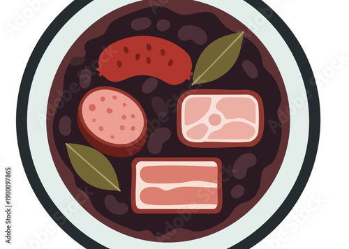 Delicious assortment of cured meats on plate.