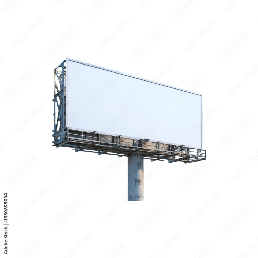 Obraz premium Blank outdoor billboard mockup isolated on white background