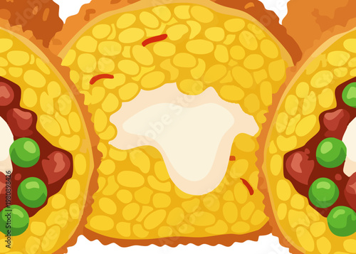 Delicious cut empanadas with filling.