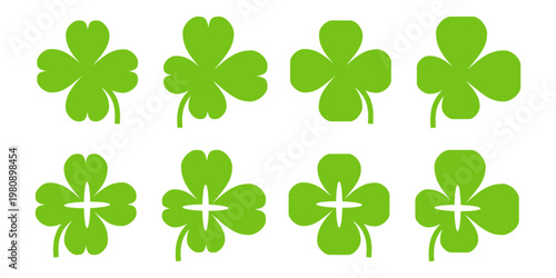 Clover leaf illustration in flat style. Clover leaf vector design symbolizes trust, hope, love, and good luck.	